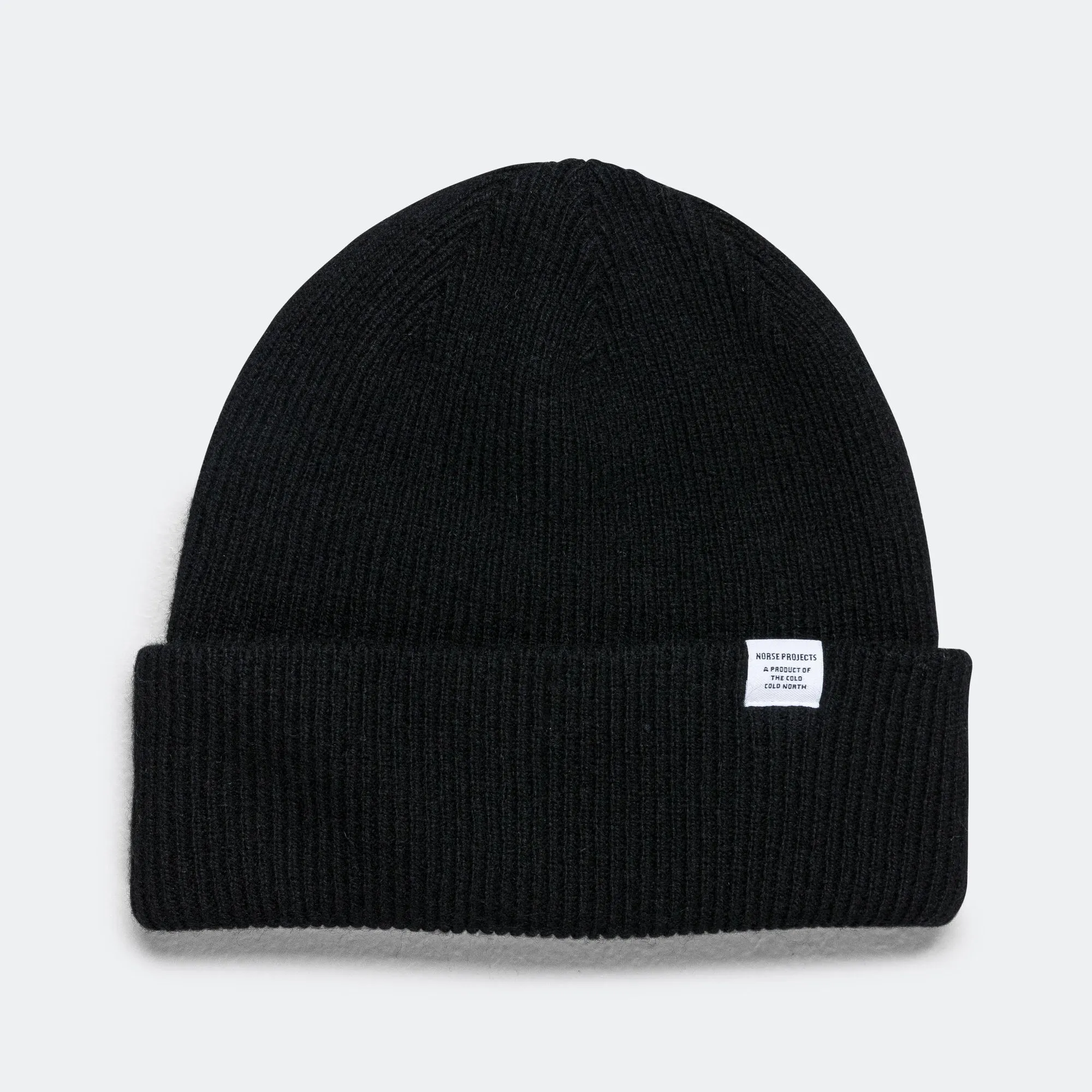 Merino Lambswool Beanie - Black/Black