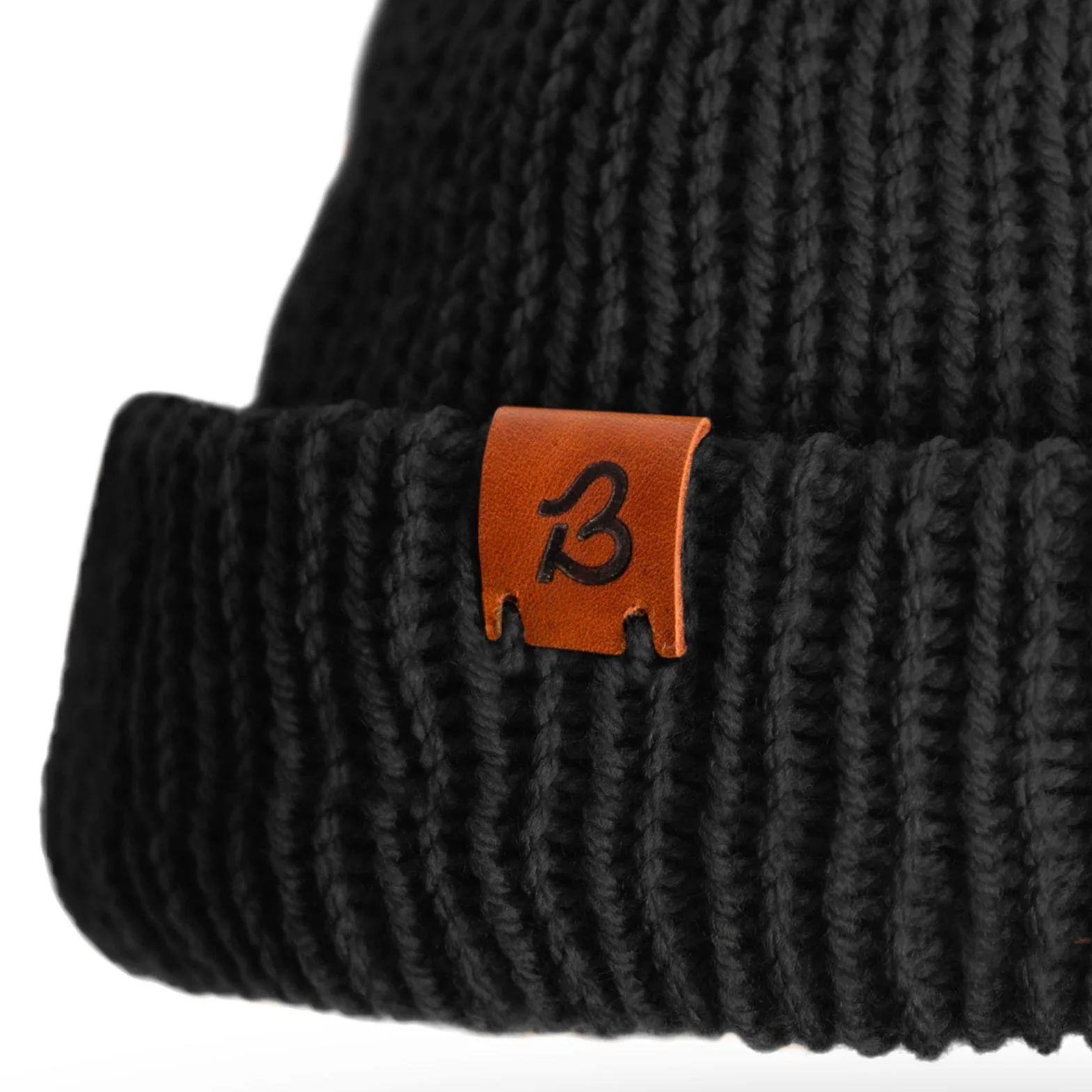 Midnight Black Wooly Beanie Hat