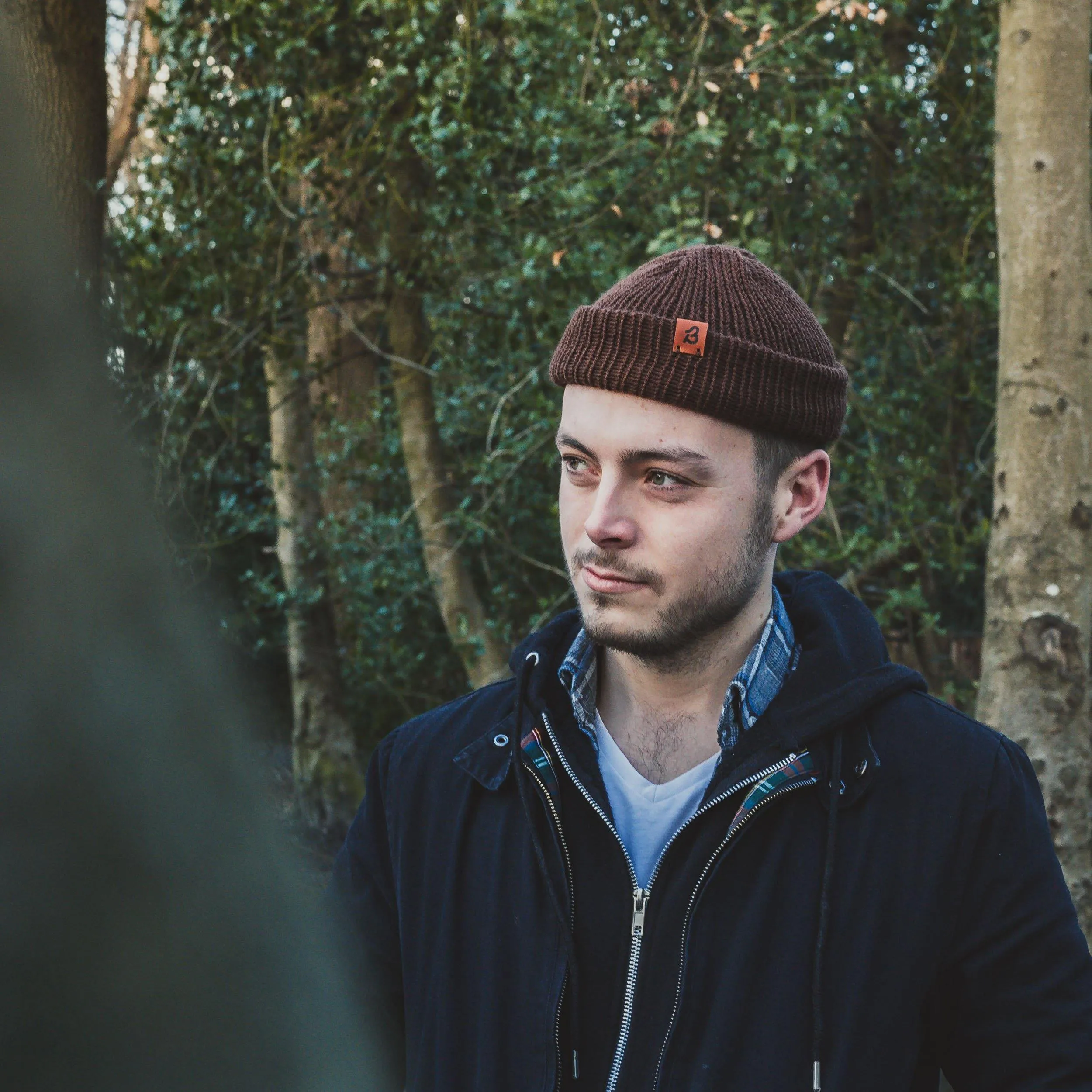 Midnight Black Wooly Beanie Hat