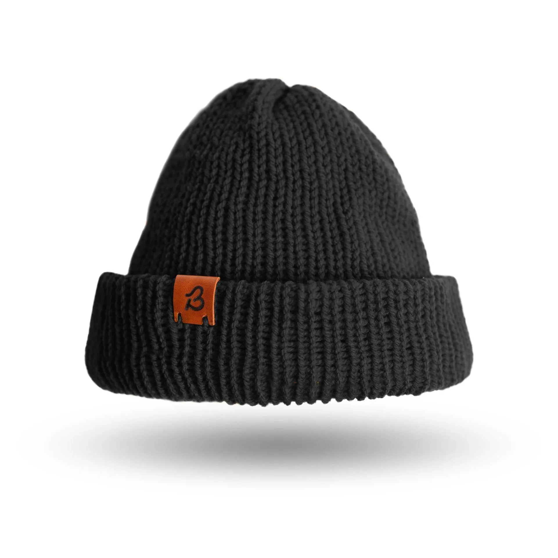 Midnight Black Wooly Beanie Hat