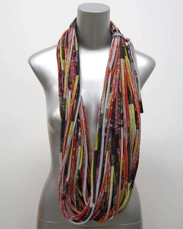 Necklush Cowl Scarf / Orange Red & Brown / Unisex