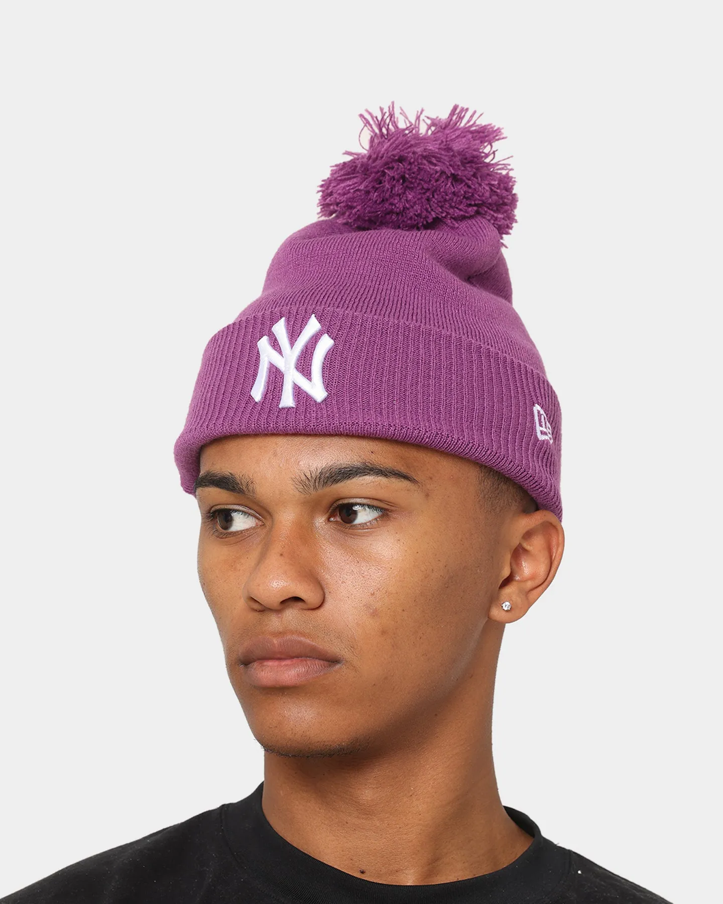 New Era New York Yankees Medium Knit Beanie Orchid/White