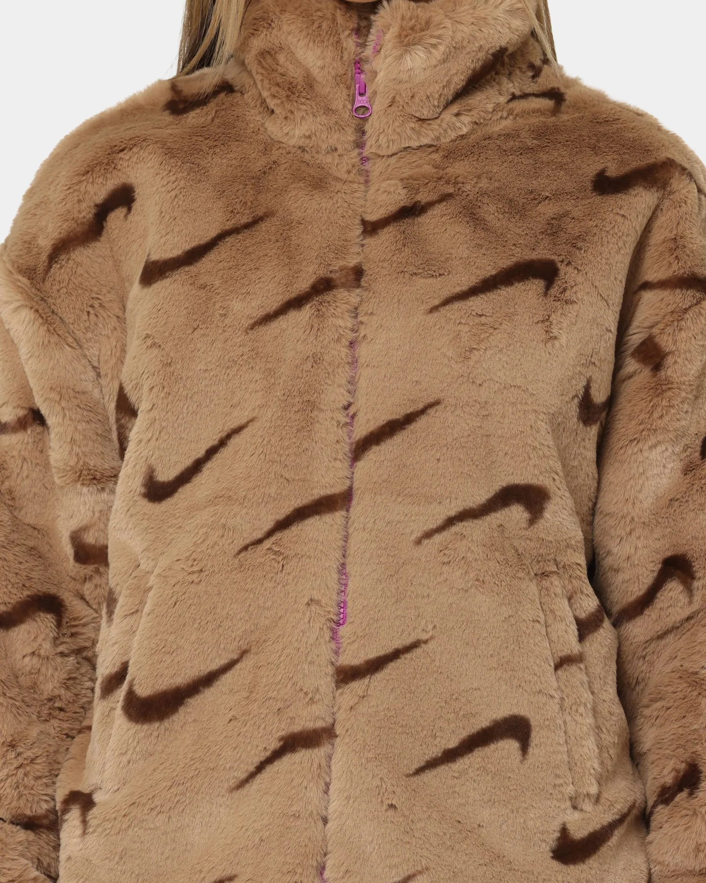 Nike Women's Nike Sportswear Faux Fur All Over Print Dark Driftwood