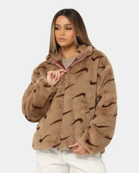 Nike Women's Nike Sportswear Faux Fur All Over Print Dark Driftwood