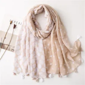 OATMEAL SPOT TASSEL SCARF