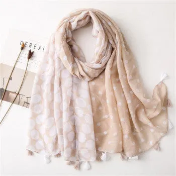 OATMEAL SPOT TASSEL SCARF