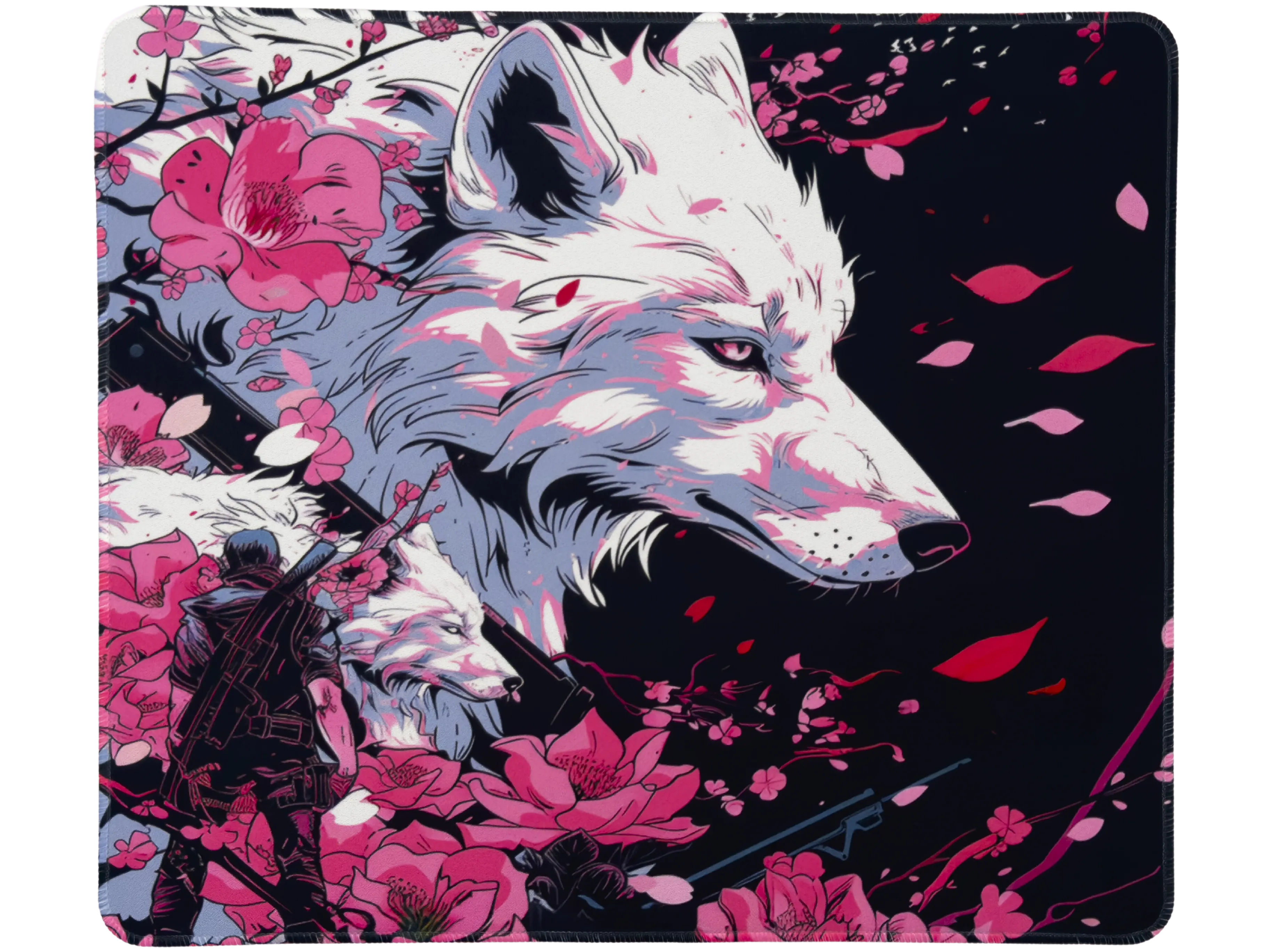 Odin Gaming x Azpect Customz Sakura Wolf Infinity v2 XL Hybrid Mousepad - 19"x16.5"