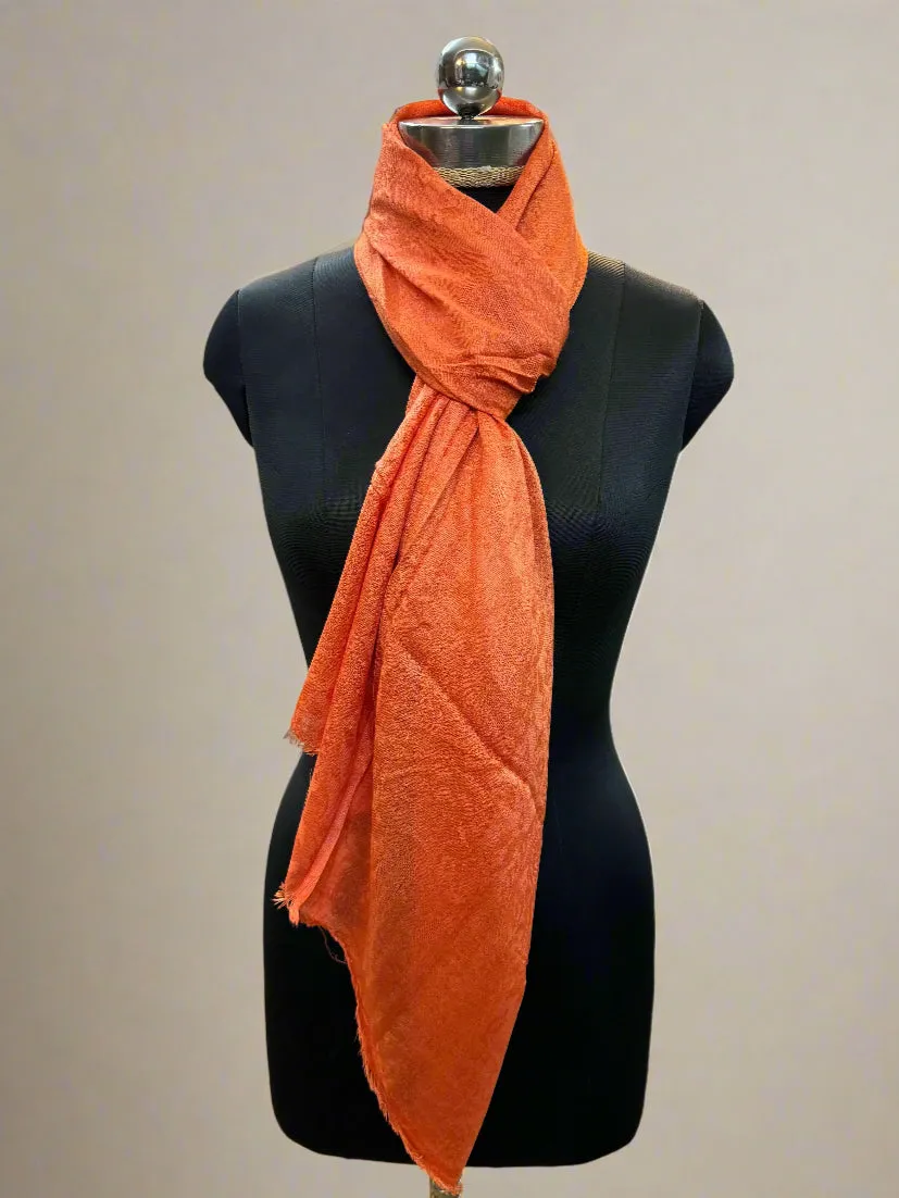 Orange Pure Pashmina Scarf – Luxuriously Soft and Smooth