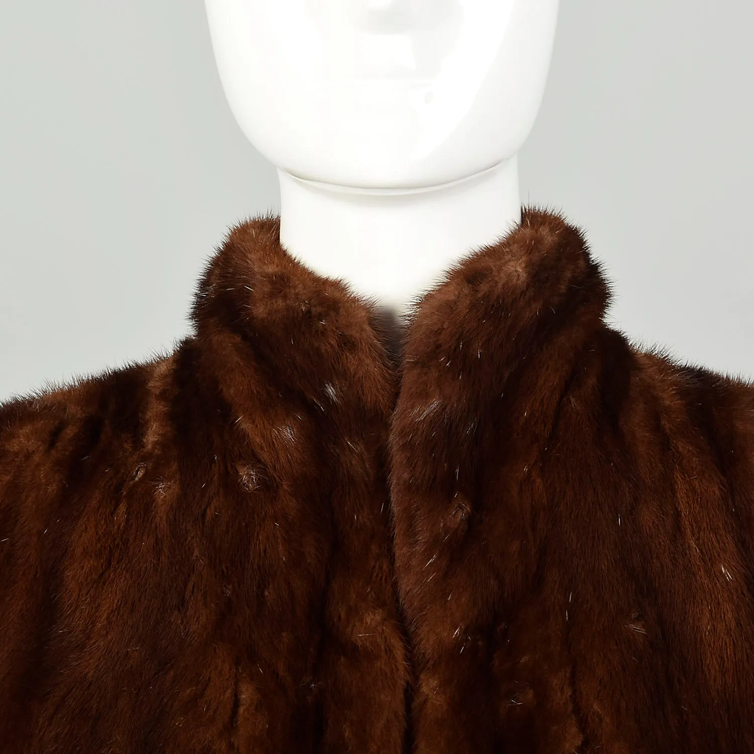 OSFM 1950's Mink Batwing Cuffed Cape Fur Jacket Glamorous Cocoon Wrap Mink Stole