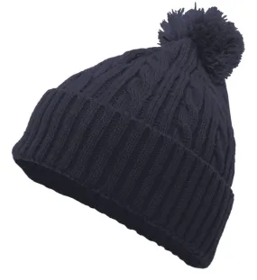 PACIFIC HEADWEAR CABLE KNIT POM-POM BEANIE