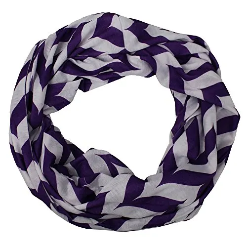 Pop Fashion Womens Chevron Arrow Patterned Infinity Scarf with Hidden Zipper Pocket