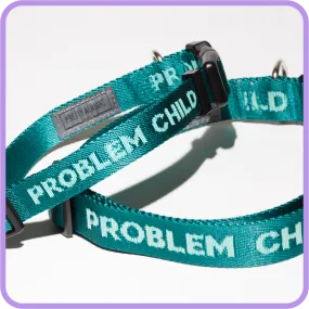 Problem Child (Teal) Dog Collar