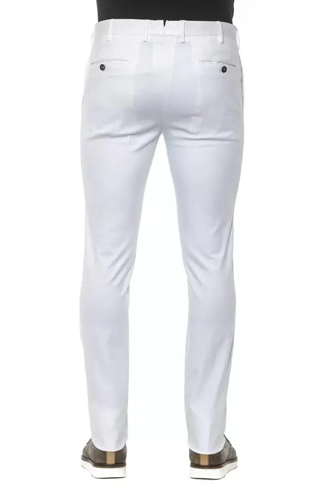 PT Torino White Cotton Men Trouser