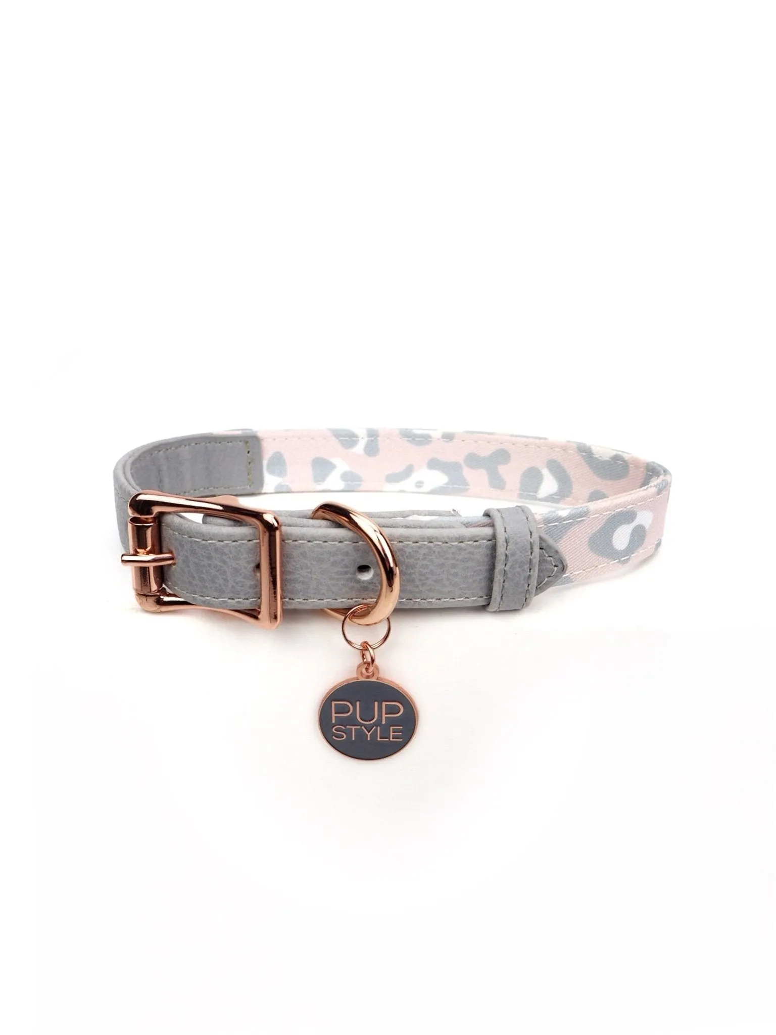 Pupstyle Vegan Leather "Blush Leopard" City Dog Collar (M)