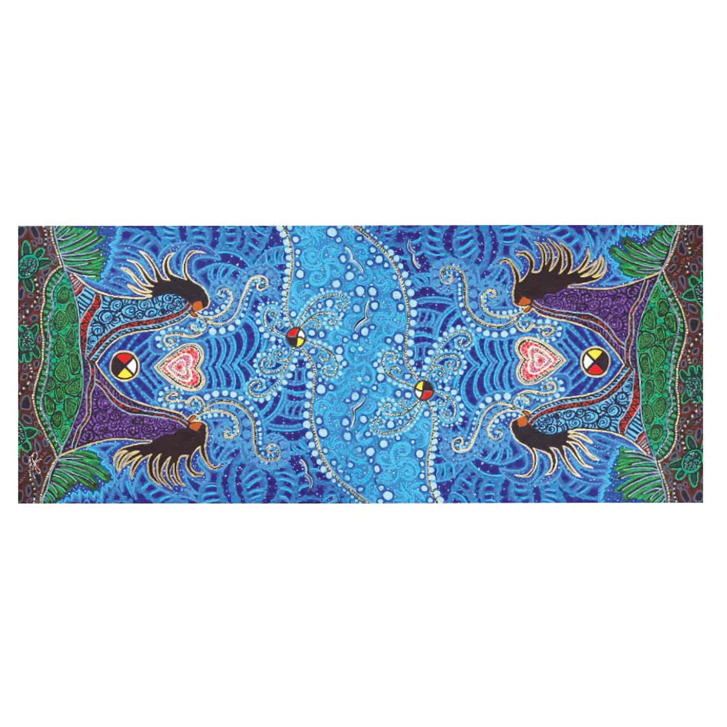 "Breath of Life" Art Print Eco Scarf, by Métis Artist, Leah Dorion