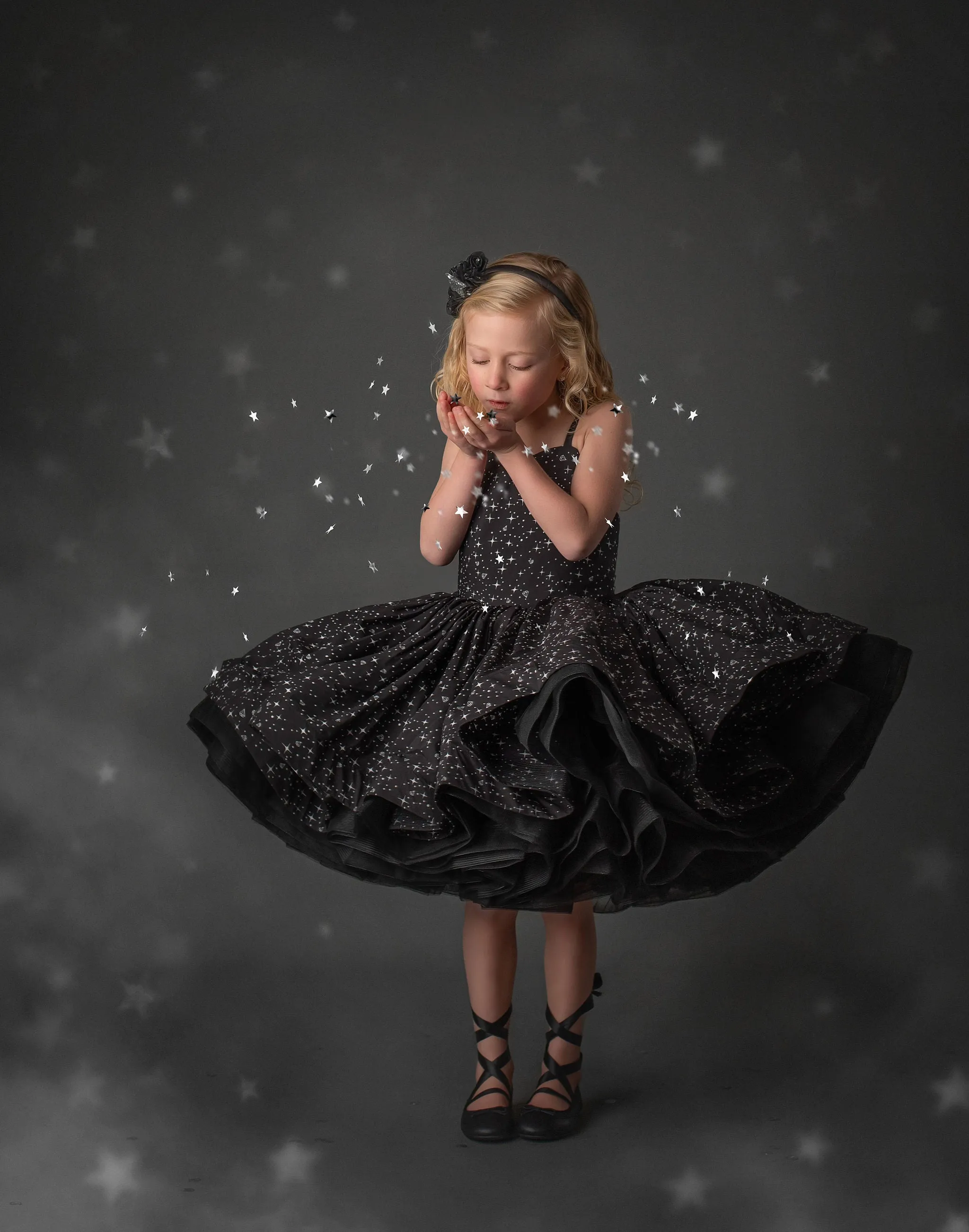 "Diamond Starlight" -  Petal length dress Chiffon ( 6 Year - Petite 8 Year)