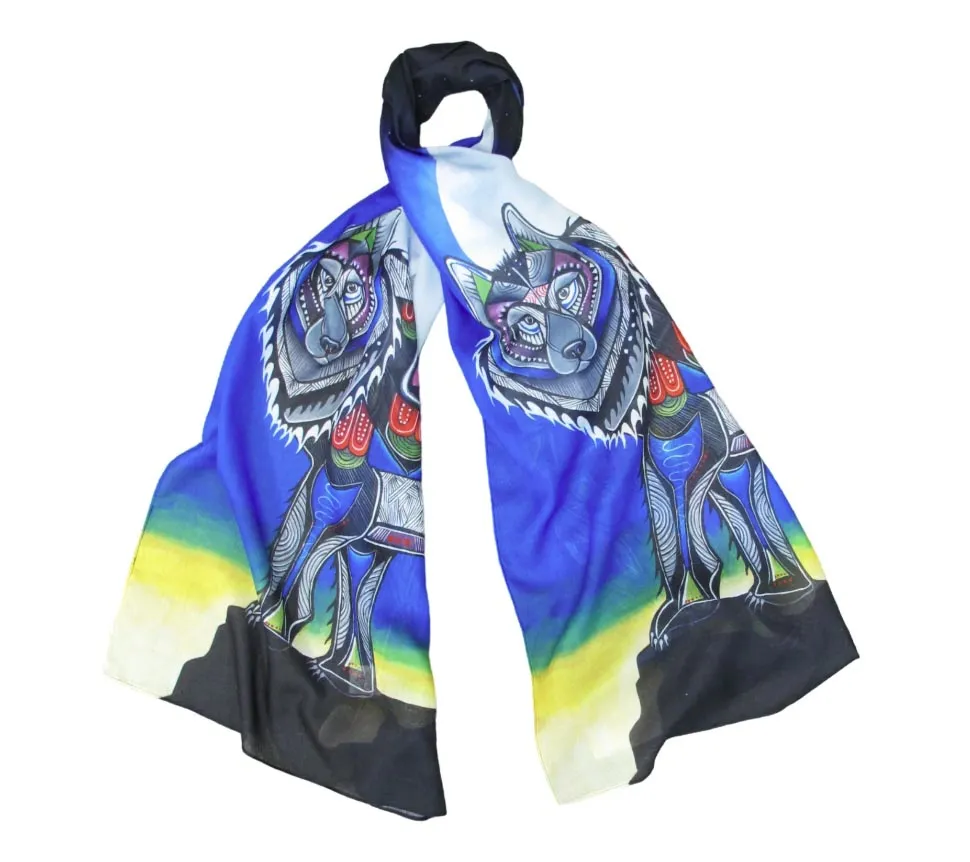 "Wolf" scarf by Indigenous Artist, Jessica Somers