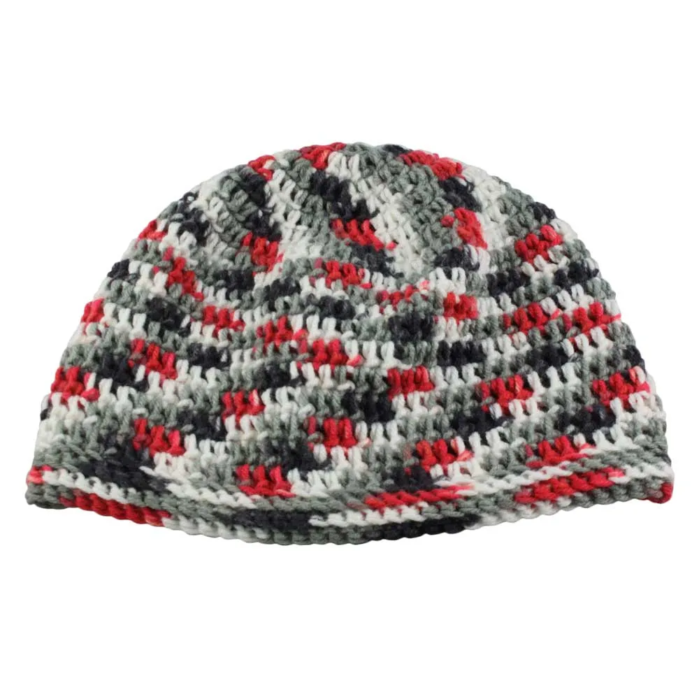 Red White Gray Black Slouch Beanie Hat Medium/Large - JMCH41ML