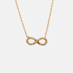 Rosy Infinite Necklace with Stones 16-18 inch