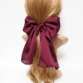 satin big glam bow hair elastic large stylish scarf knot tie bow ponytail holder