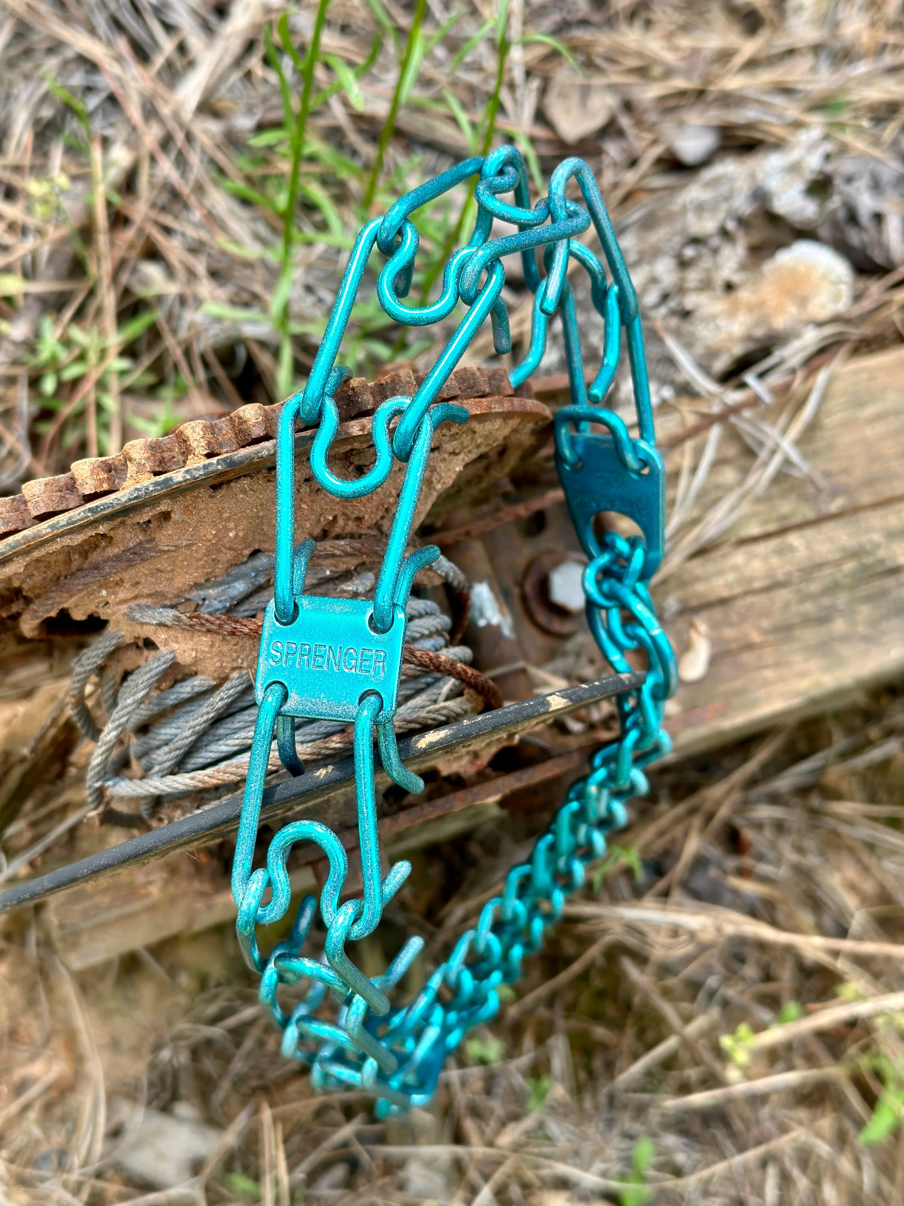 Siren's Song Iridescent (Mermaid Candy) Custom Powder Coated Herm Sprenger Prong Collar for Dogs