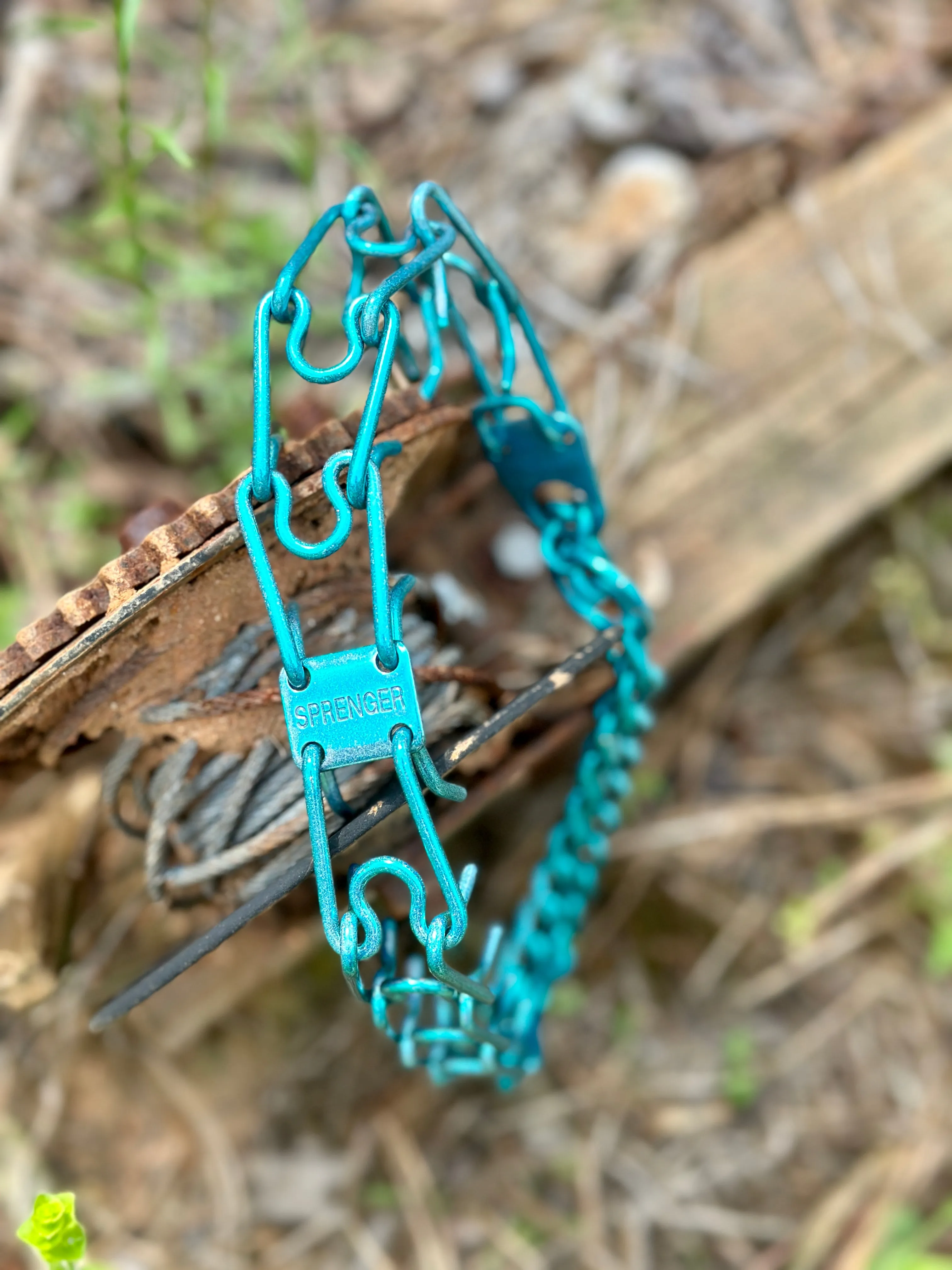 Siren's Song Iridescent (Mermaid Candy) Custom Powder Coated Herm Sprenger Prong Collar for Dogs