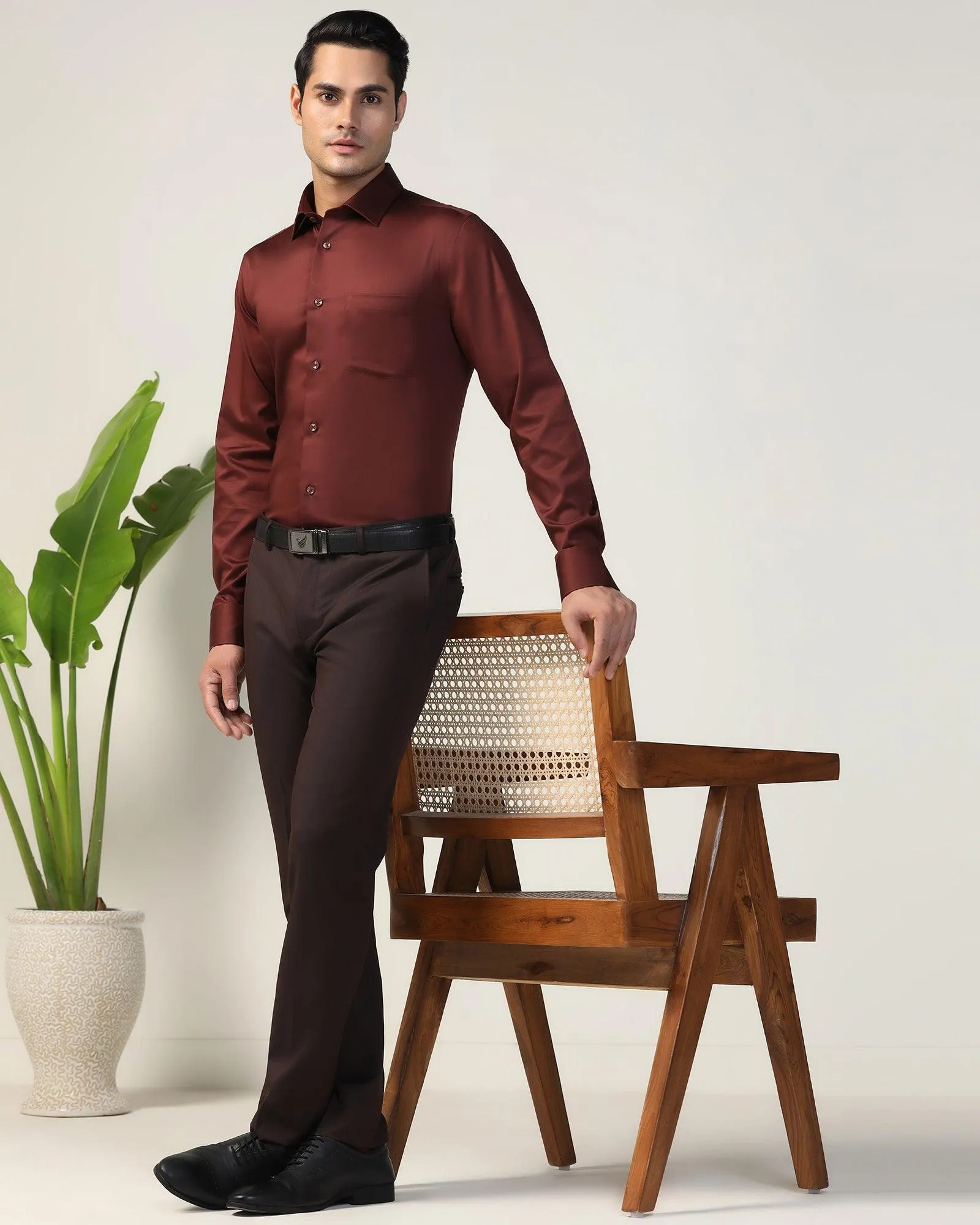 Slim Fit B-91 Formal Wine Textured Trouser - Gladiator