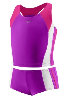 SPEEDO Girls Infinity Splice 2-PC. Boyshort (4-6X)