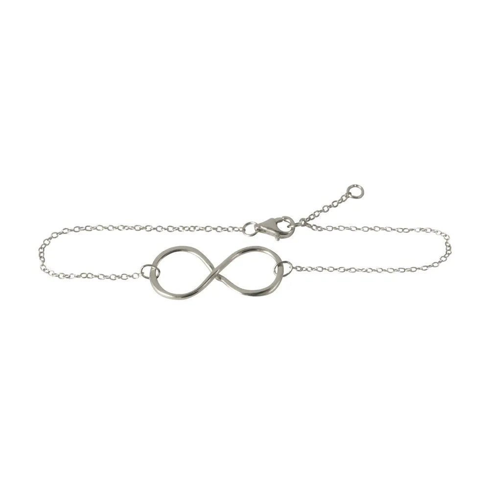 Sterling Silver Infinity Charm Bracelet 7 inch - 1 inch Charm