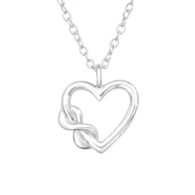 Sterling Silver Infinity Heart Pendant Necklace