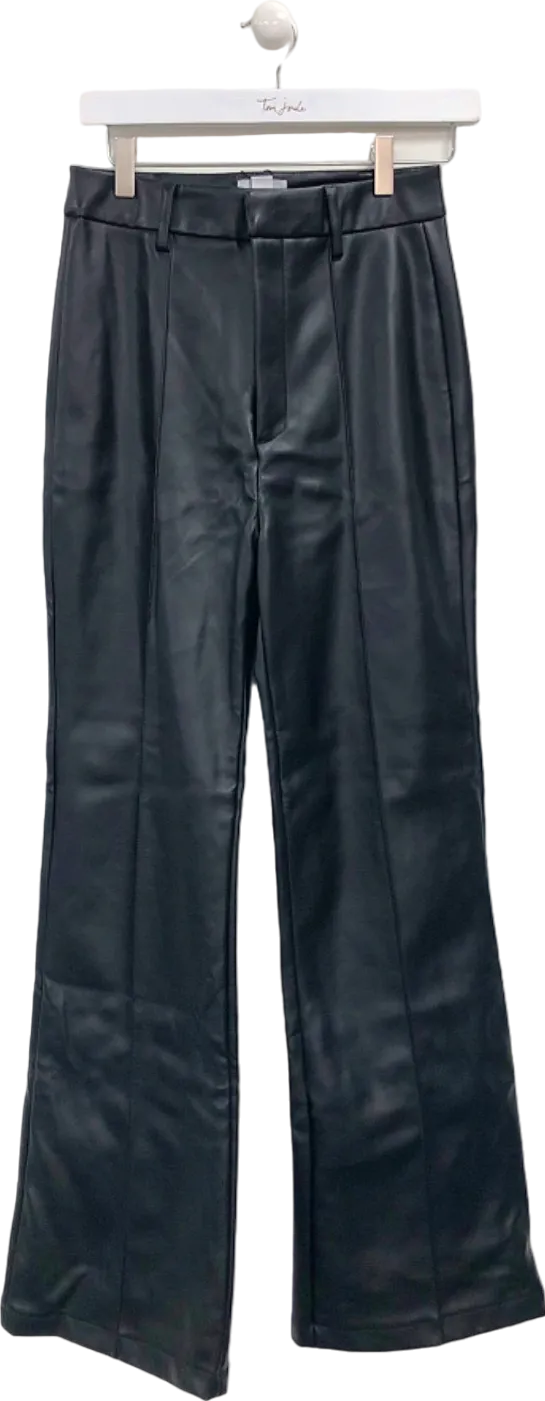 STYLECHEAT Black High Waisted Faux Leather Trousers UK 8