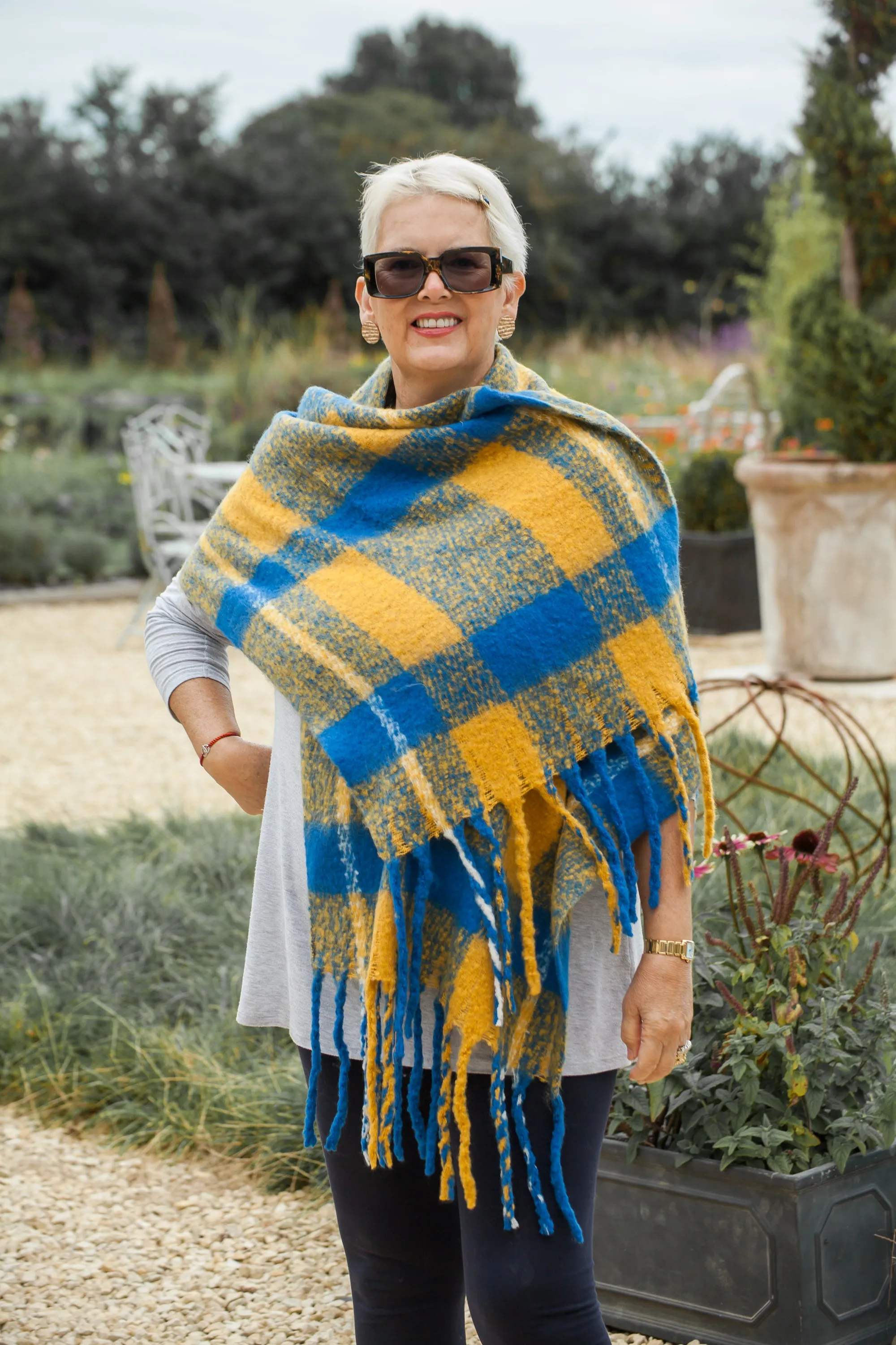 THICK CHECK SCARF CLRMD202103-31