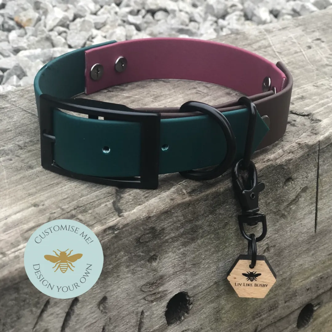 Three tone waterproof dog collar