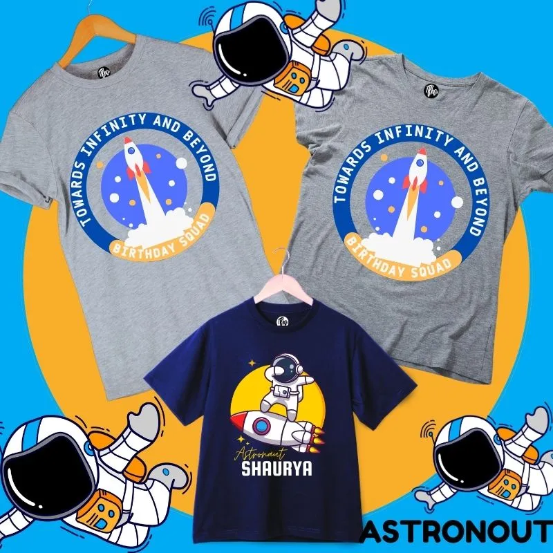 Towards Infinity and Beyond Space Theme Birthday Squad T-Shirts for Family