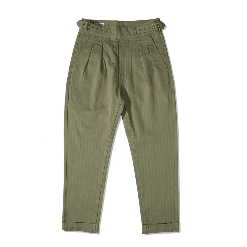 Vintage Style British Gurkha Pants with Pleated Front - Smart Casual Trousers