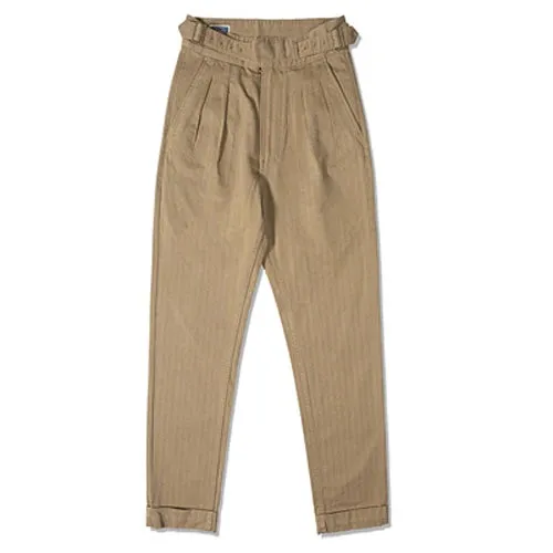 Vintage Style British Gurkha Pants with Pleated Front - Smart Casual Trousers