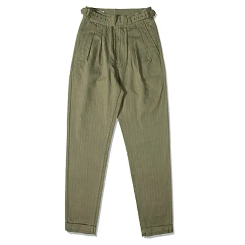 Vintage Style British Gurkha Pants with Pleated Front - Smart Casual Trousers