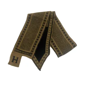 Vintage Style Women's Knitted Scarf in Black/Brown