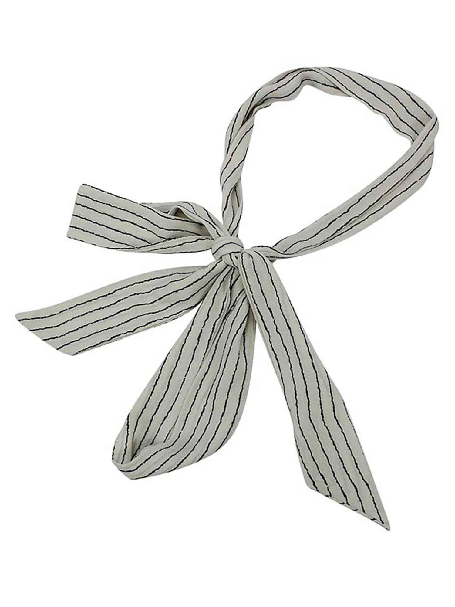 White Pinstripe Skinny Neck Scarf