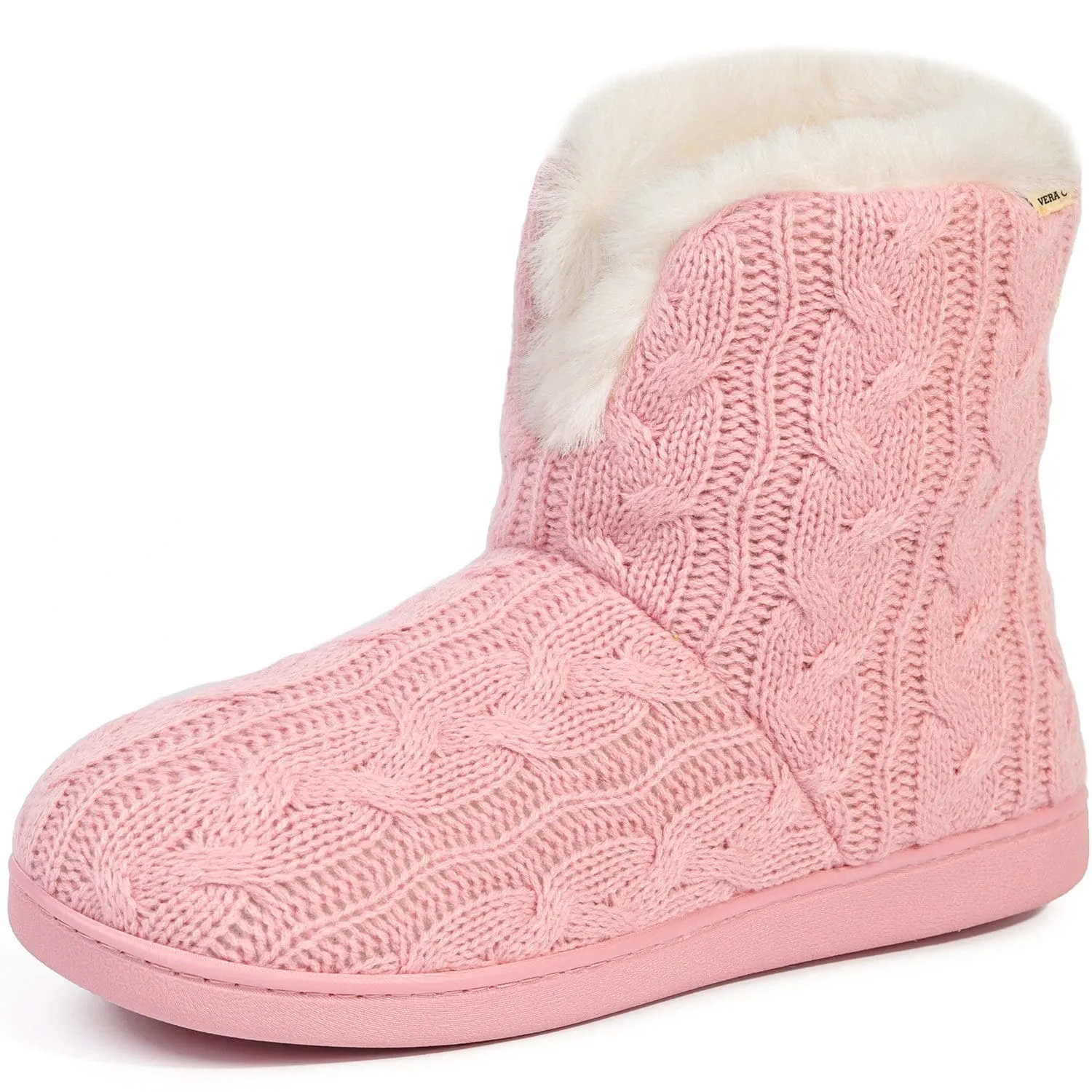 Women's Cosy Cable Knit Memory Foam Slipper Boots